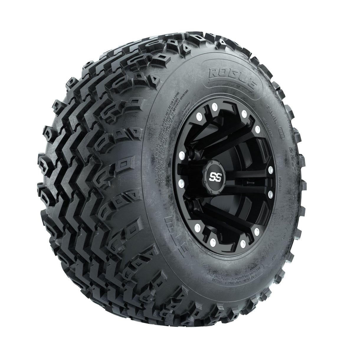 GTW Specter Matte Black 10 in Wheels with 22x11.00-10 Rogue All Terrain Tires Full Set