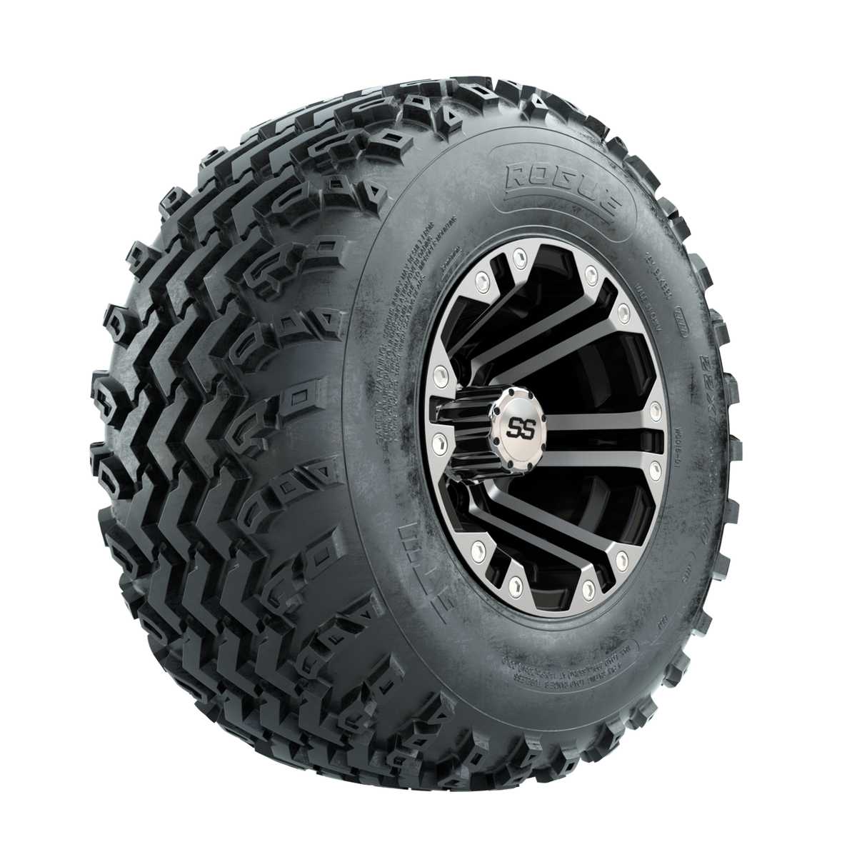 GTW Specter Machined/Black 10 in Wheels with 22x11.00-10 Rogue All Terrain Tires Full Set