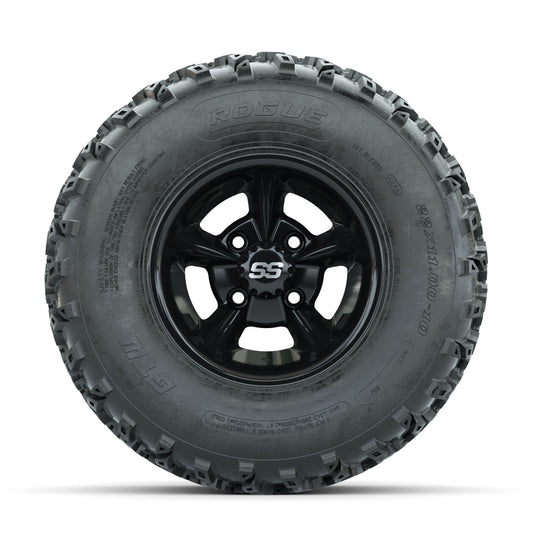 GTW Godfather Black 10 in Wheels with 22x11.00-10 Rogue All Terrain Tires Full Set