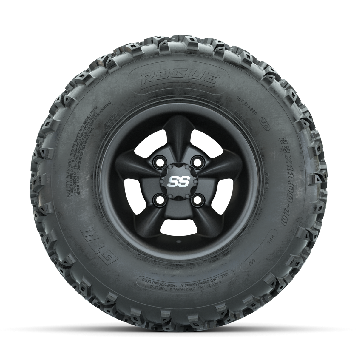 GTW Godfather Matte Grey 10 in Wheels with 22x11.00-10 Rogue All Terrain Tires  Full Set