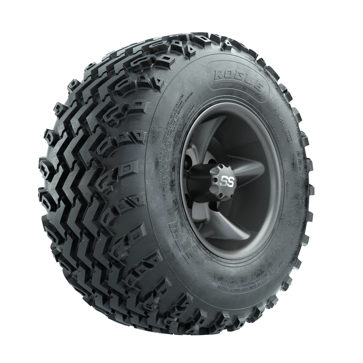 GTW Godfather Matte Grey 10 in Wheels with 22x11.00-10 Rogue All Terrain Tires  Full Set