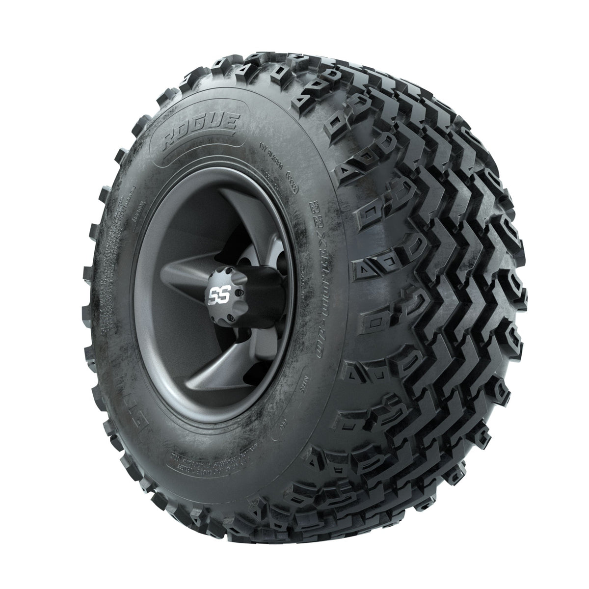 GTW Godfather Matte Grey 10 in Wheels with 22x11.00-10 Rogue All Terrain Tires  Full Set