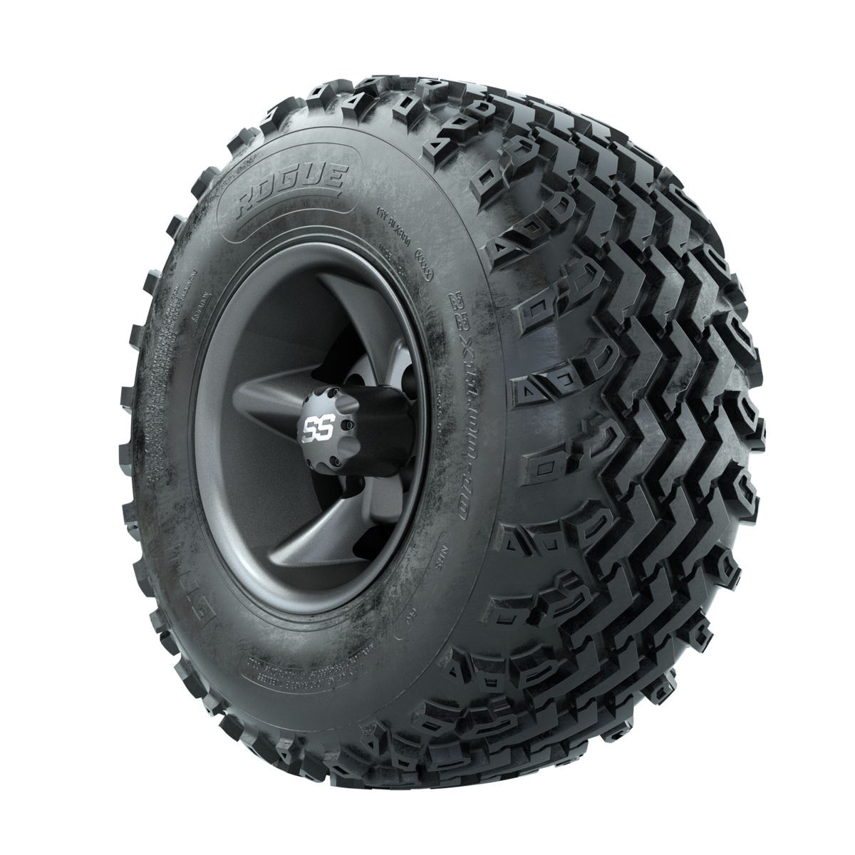 GTW Godfather Matte Grey 10 in Wheels with 22x11.00-10 Rogue All Terrain Tires  Full Set
