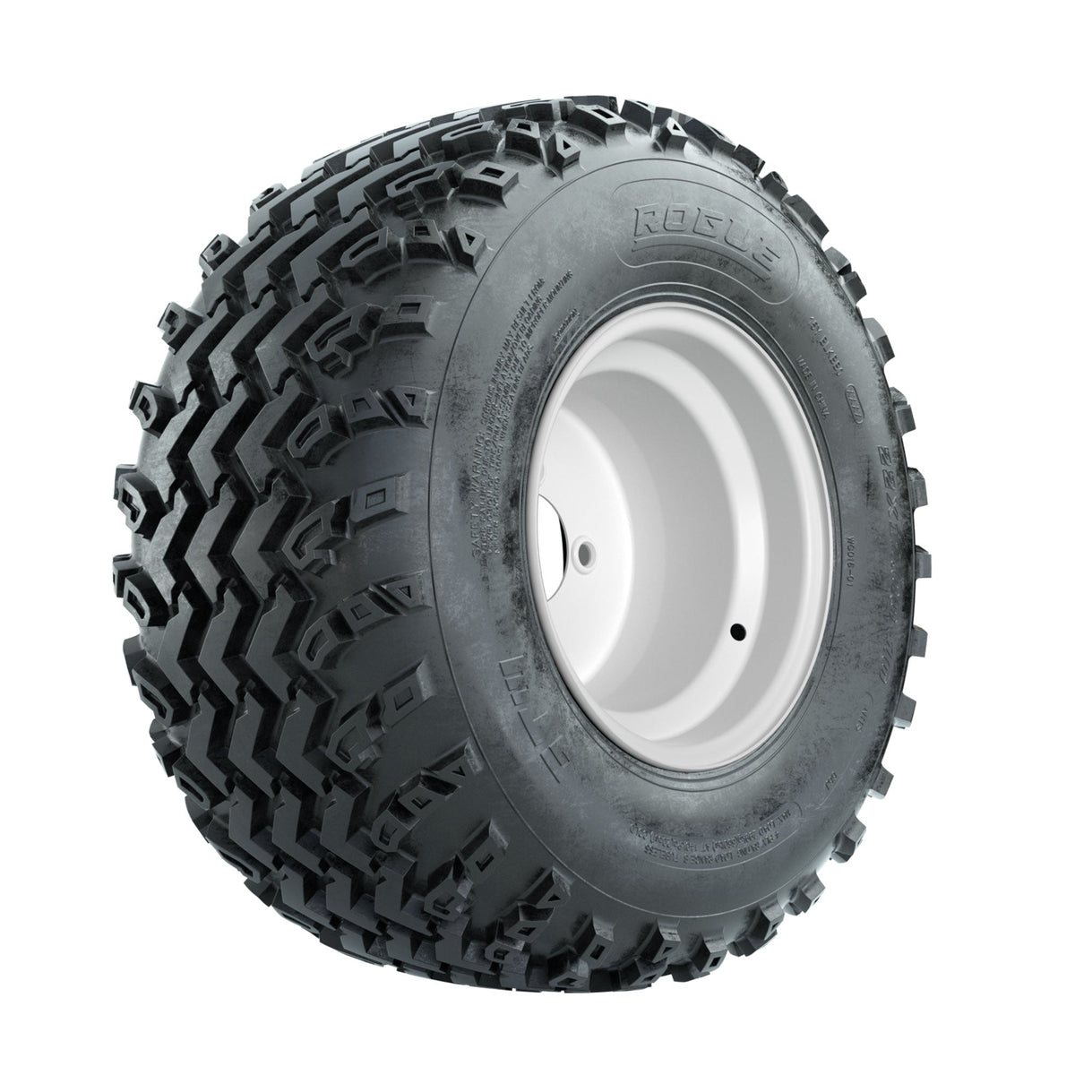 GTW Steel White 3:5 Offset 10 in Wheels with 22x11.00-10 Rogue All Terrain Tires Full Set