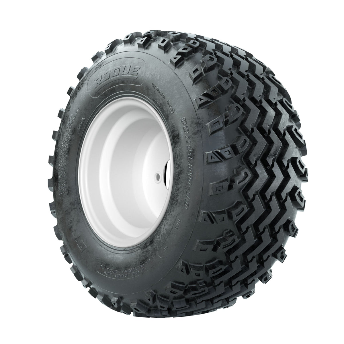 GTW Steel White 3:5 Offset 10 in Wheels with 22x11.00-10 Rogue All Terrain Tires Full Set