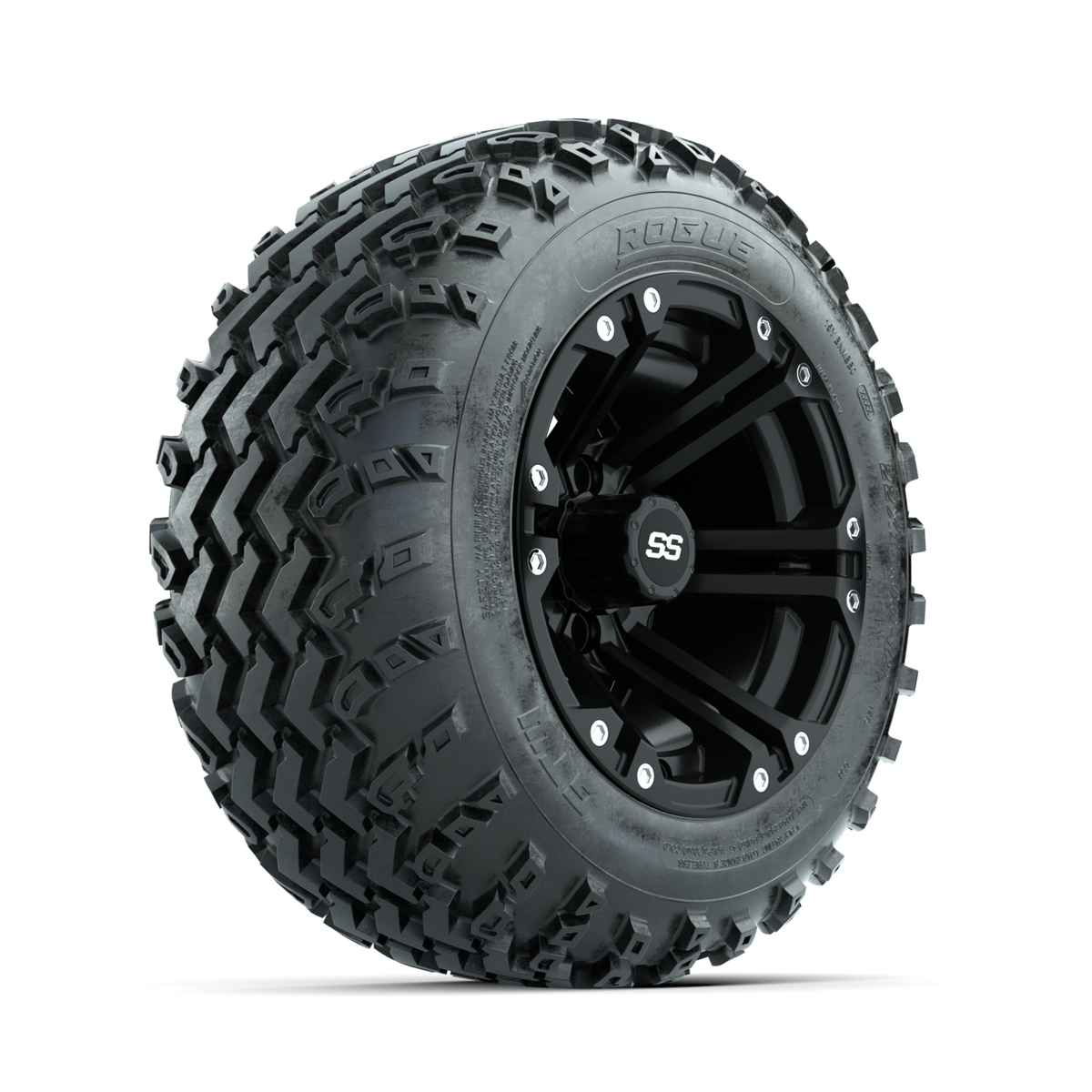 GTW Specter Matte Black 12" Wheels with 22x11.00-12 Rogue All Terrain Tires Full Set