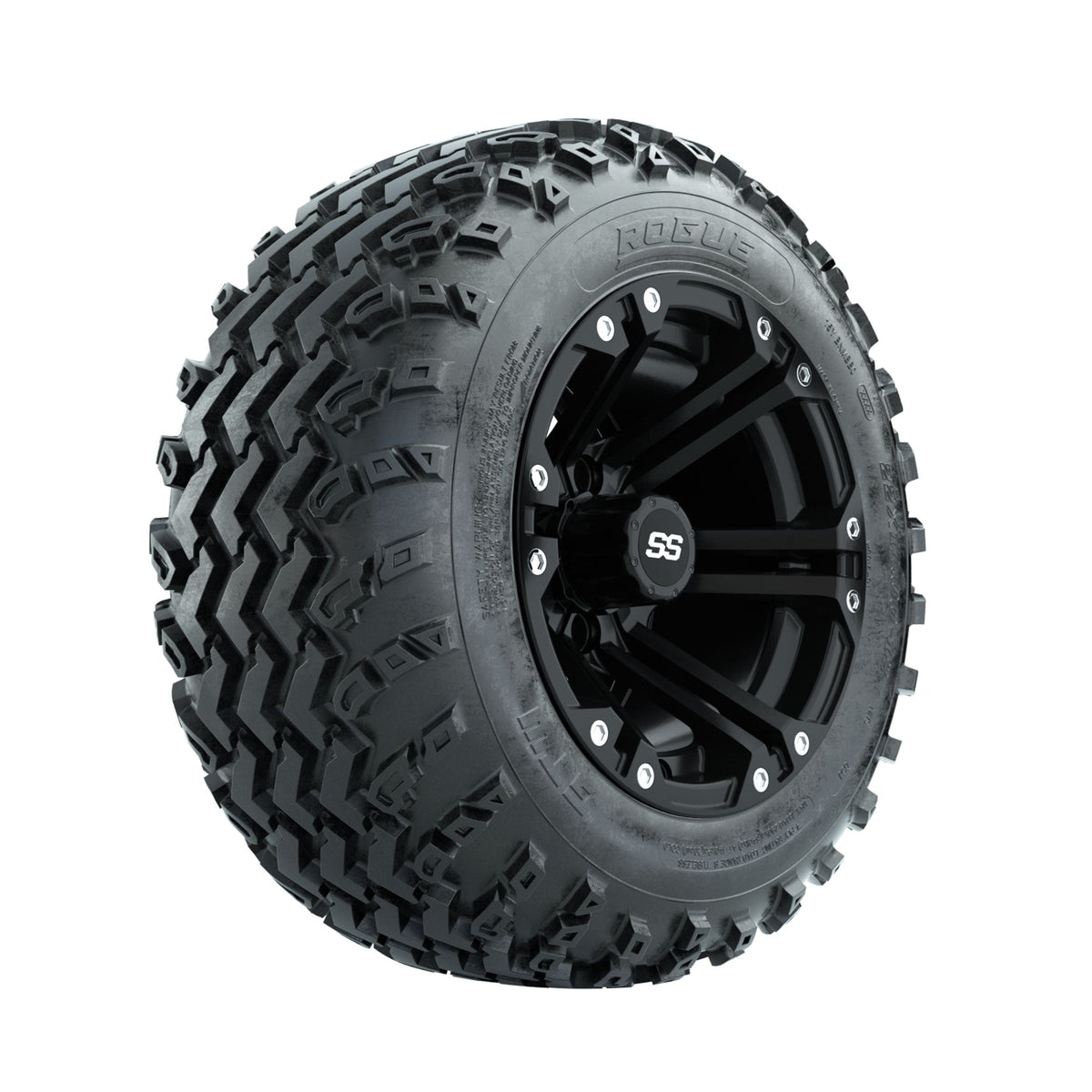 GTW Specter Matte Black 12" Wheels with 22x11.00-12 Rogue All Terrain Tires Full Set