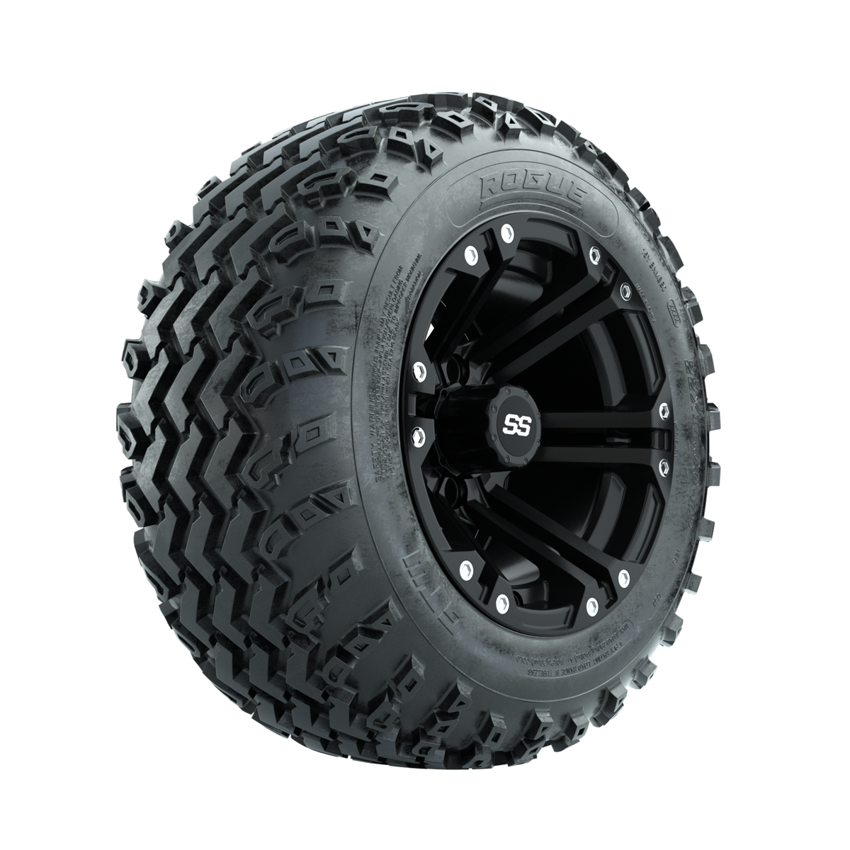 GTW Specter Matte Black 12" Wheels with 22x11.00-12 Rogue All Terrain Tires Full Set