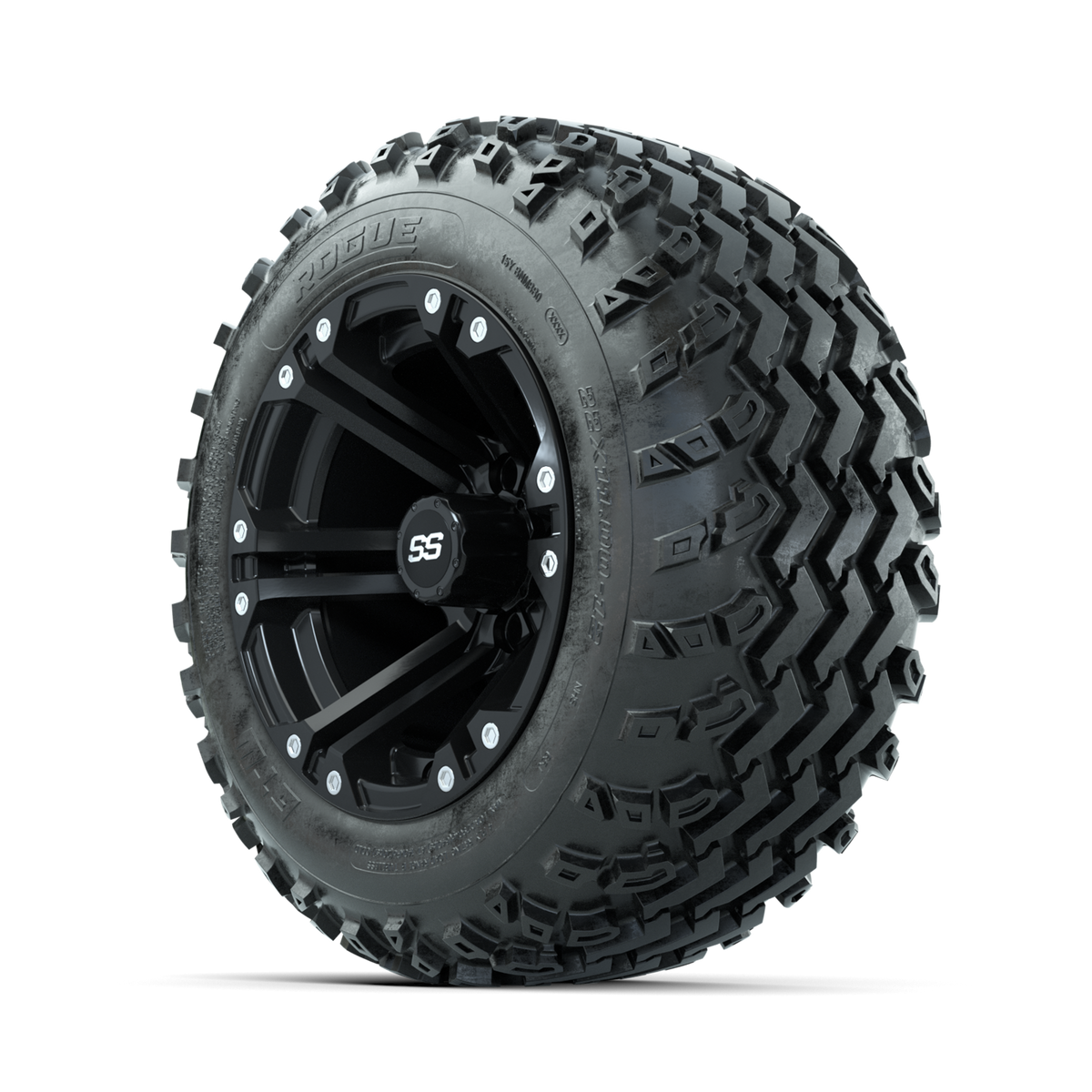 GTW Specter Matte Black 12" Wheels with 22x11.00-12 Rogue All Terrain Tires Full Set