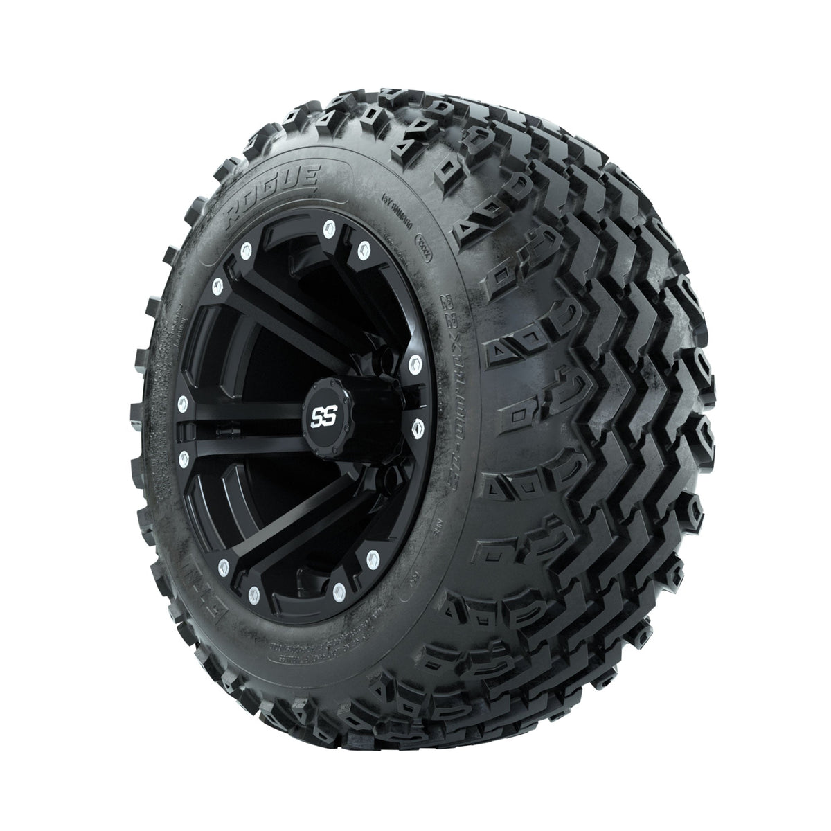GTW Specter Matte Black 12" Wheels with 22x11.00-12 Rogue All Terrain Tires Full Set
