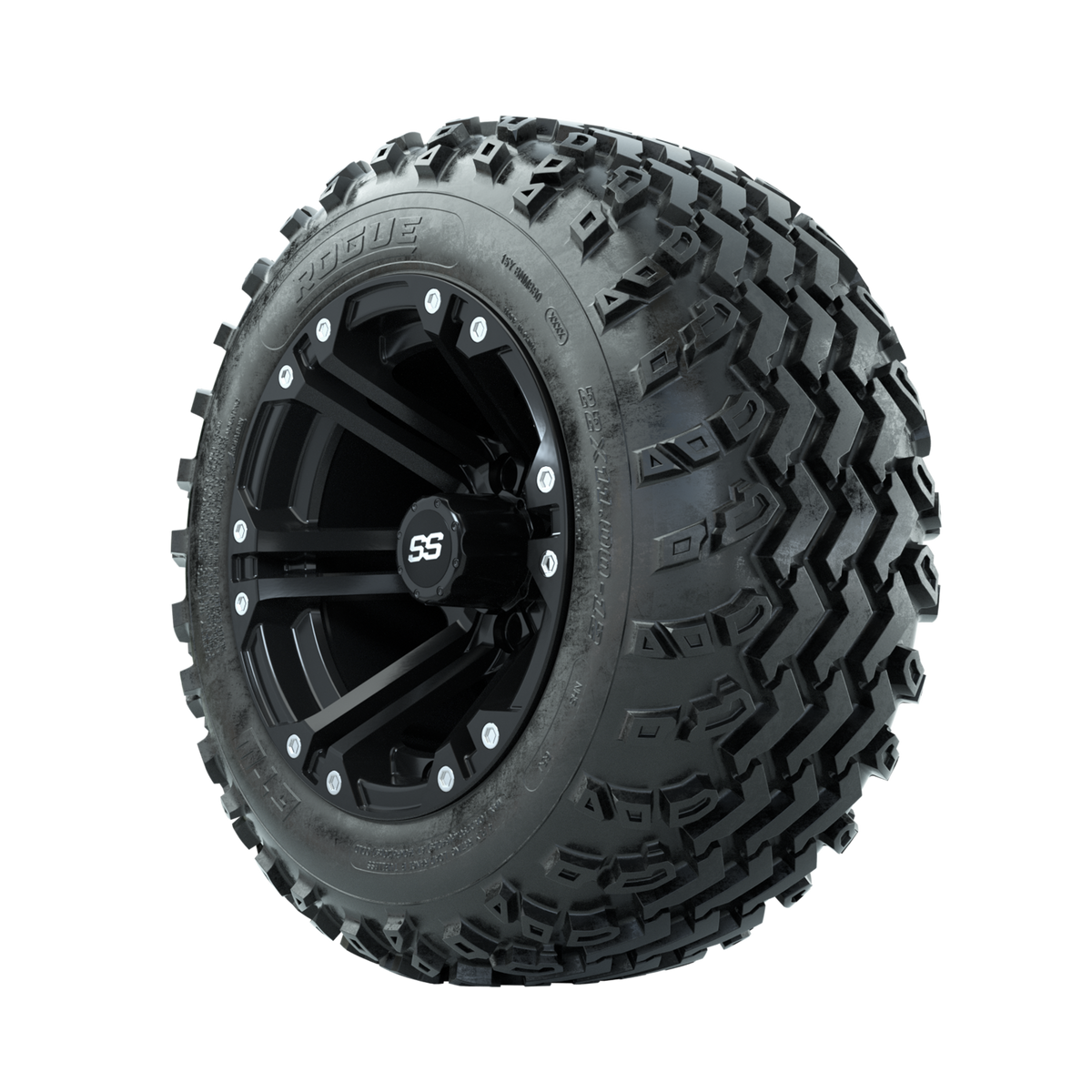 GTW Specter Matte Black 12" Wheels with 22x11.00-12 Rogue All Terrain Tires Full Set