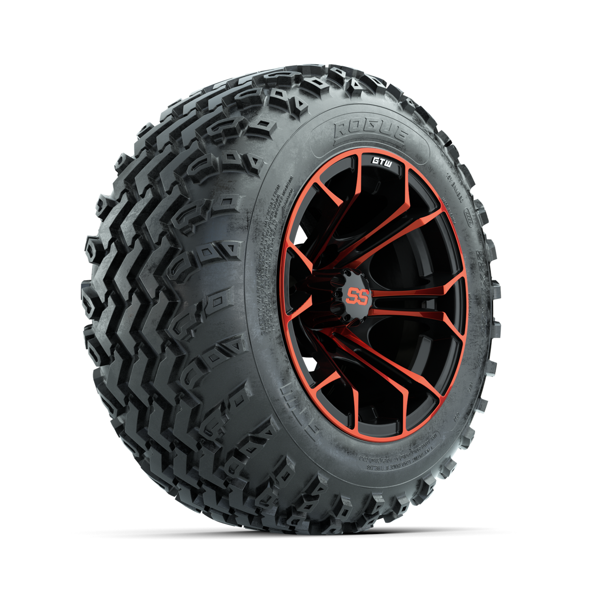 GTW Spyder Red/Black 12 in Wheels with 22x11.00-12 Rogue All Terrain Tires – Full Set