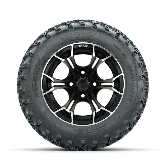 GTW Spyder Bronze/Matte Black 12" Wheels with 22x11.00-12 Rogue All Terrain Tires Full Set