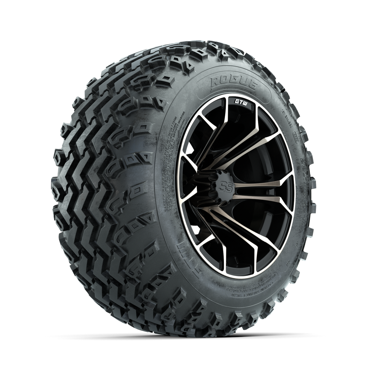 GTW Spyder Bronze/Matte Black 12" Wheels with 22x11.00-12 Rogue All Terrain Tires Full Set