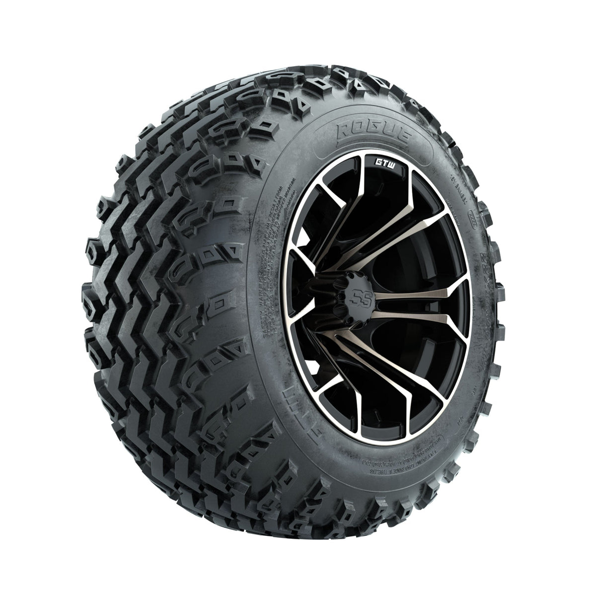 GTW Spyder Bronze/Matte Black 12" Wheels with 22x11.00-12 Rogue All Terrain Tires Full Set