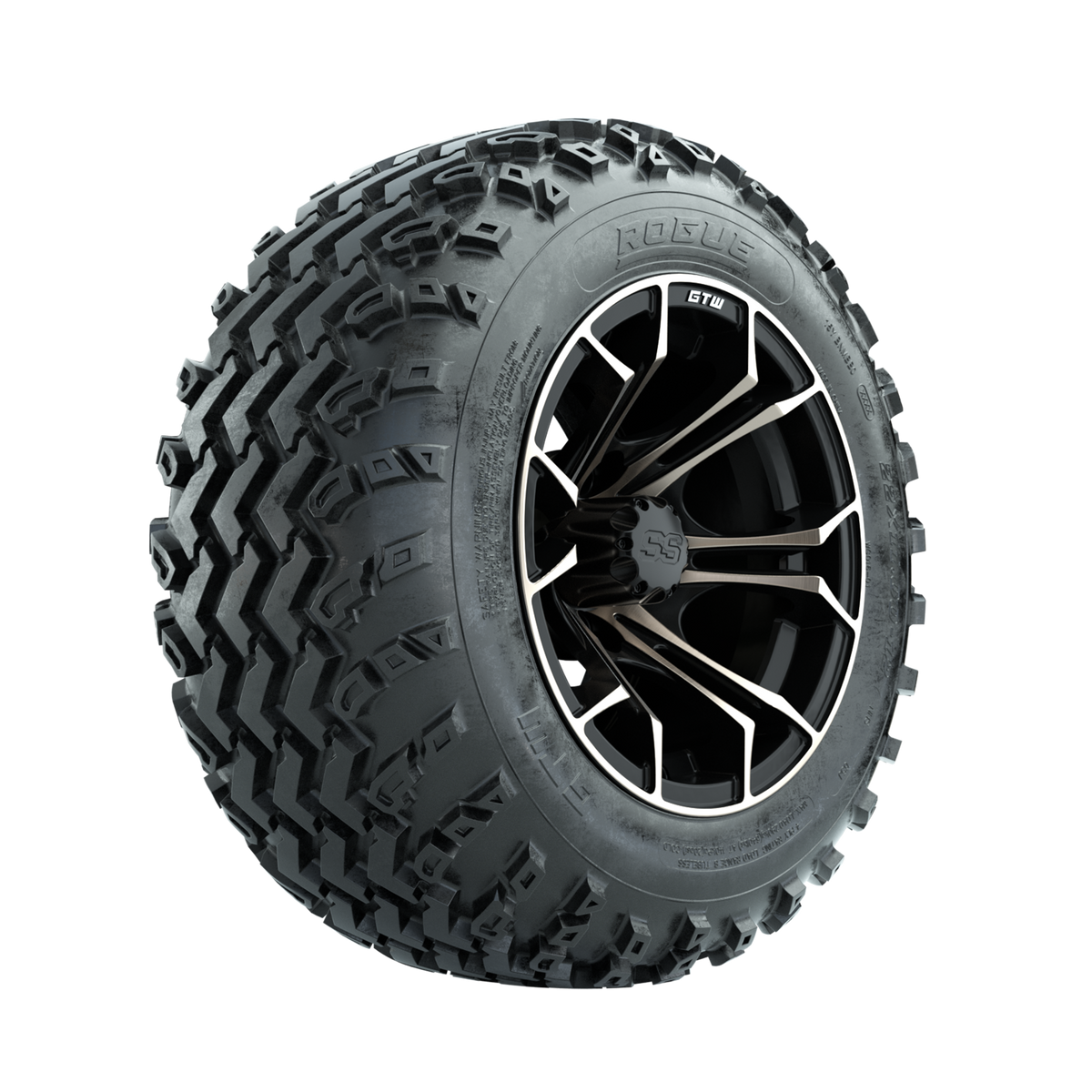 GTW Spyder Bronze/Matte Black 12" Wheels with 22x11.00-12 Rogue All Terrain Tires Full Set