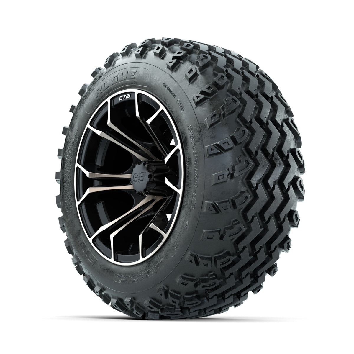 GTW Spyder Bronze/Matte Black 12" Wheels with 22x11.00-12 Rogue All Terrain Tires Full Set