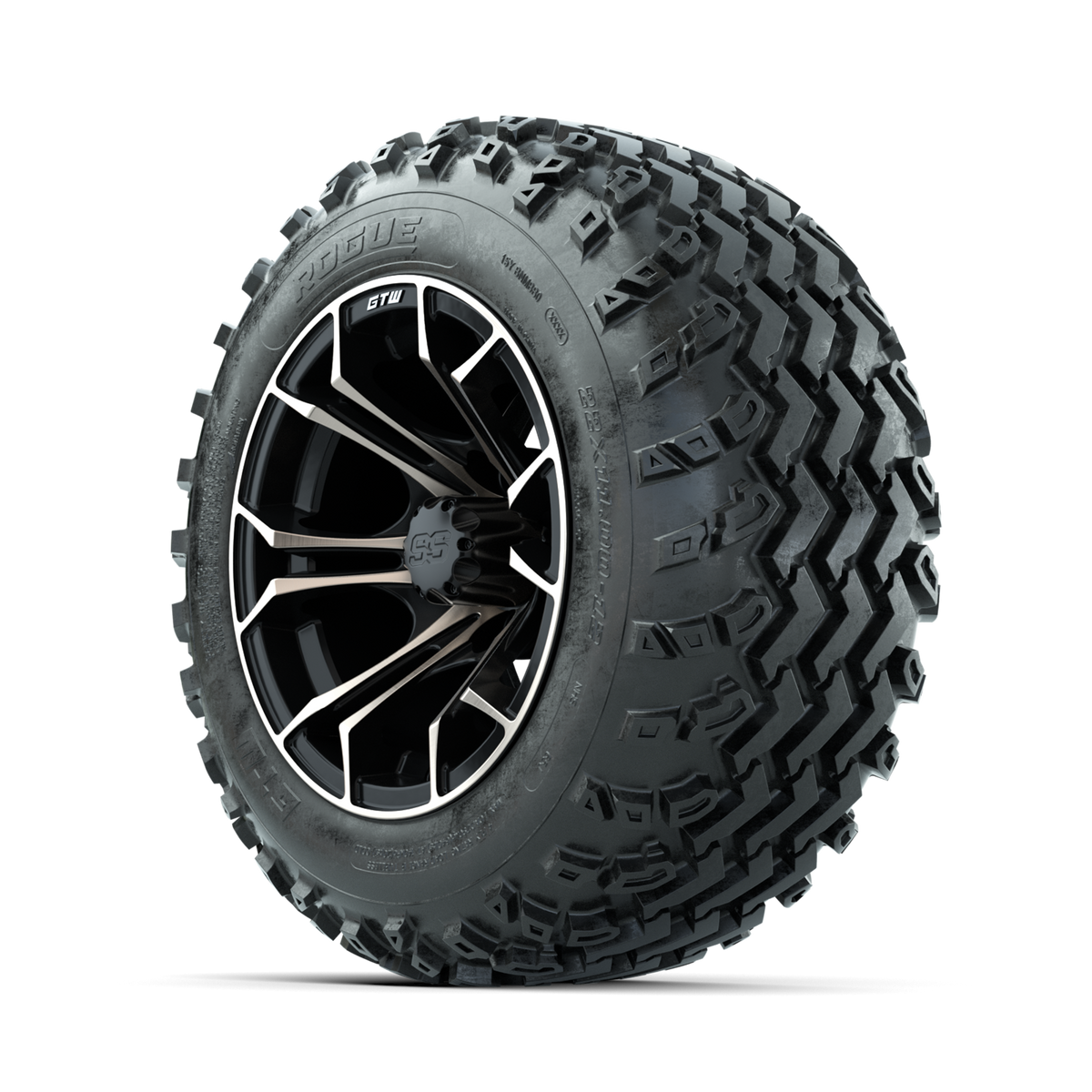 GTW Spyder Bronze/Matte Black 12" Wheels with 22x11.00-12 Rogue All Terrain Tires Full Set