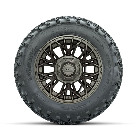 GTW Stellar Matte Bronze 12" Wheels with 22x11.00-12 Rogue All Terrain Tires Full Set