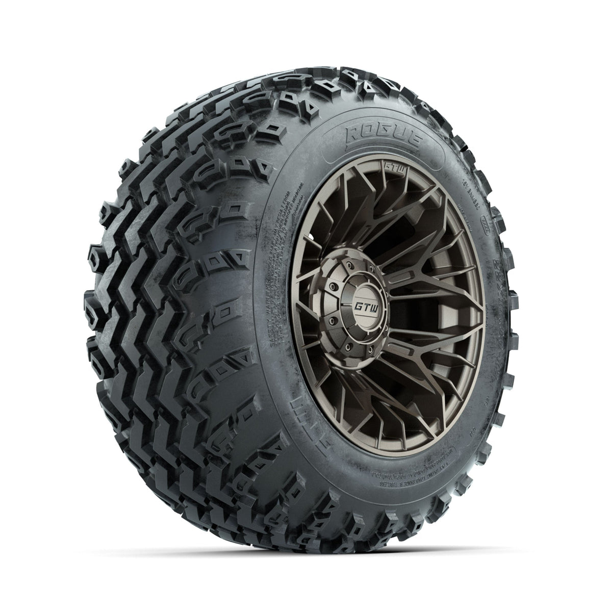 GTW Stellar Matte Bronze 12" Wheels with 22x11.00-12 Rogue All Terrain Tires Full Set