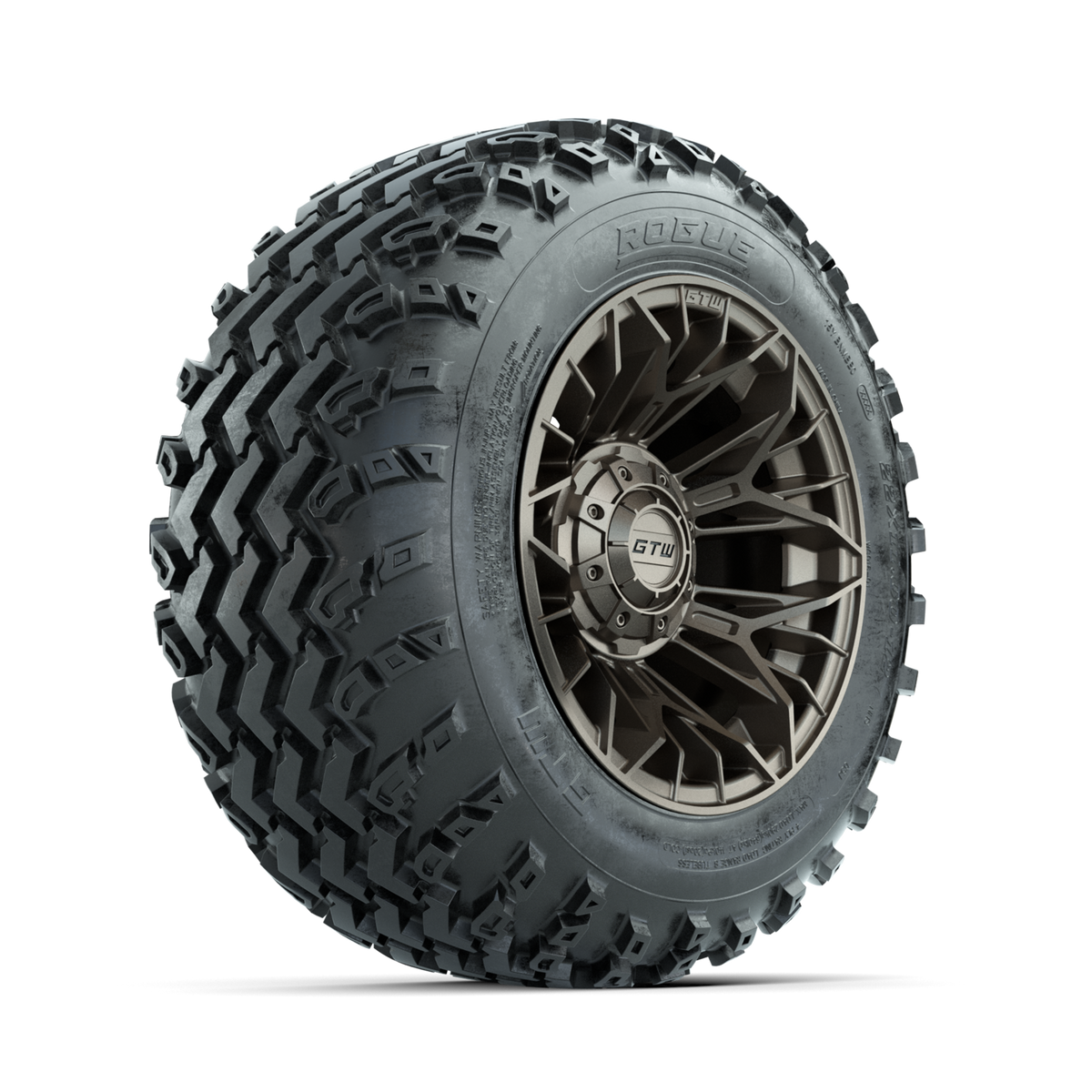GTW Stellar Matte Bronze 12" Wheels with 22x11.00-12 Rogue All Terrain Tires Full Set