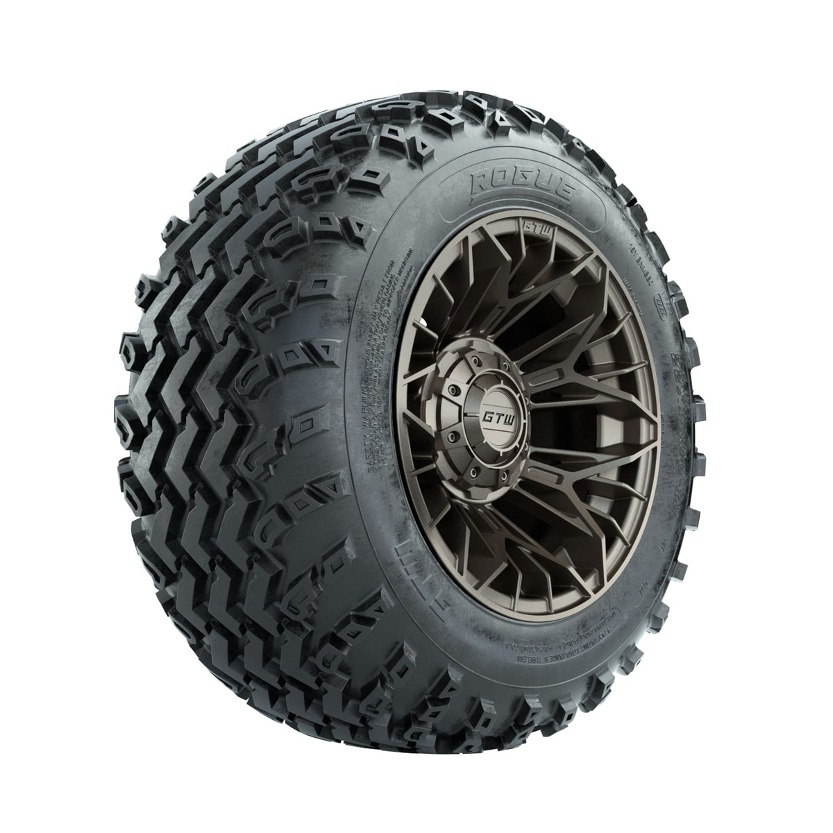 GTW Stellar Matte Bronze 12" Wheels with 22x11.00-12 Rogue All Terrain Tires Full Set