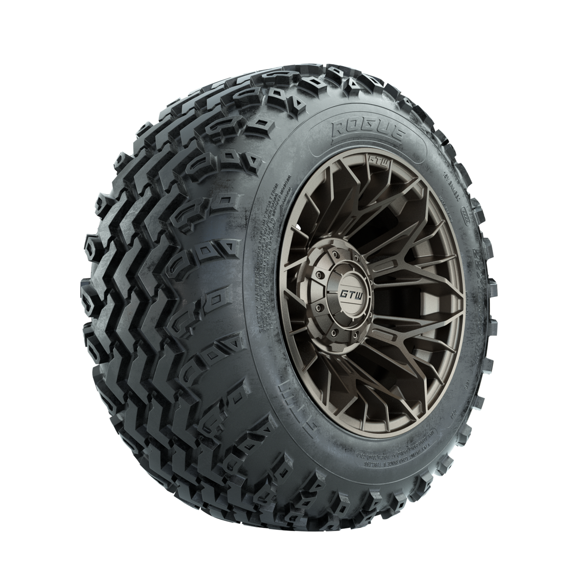 GTW Stellar Matte Bronze 12" Wheels with 22x11.00-12 Rogue All Terrain Tires Full Set
