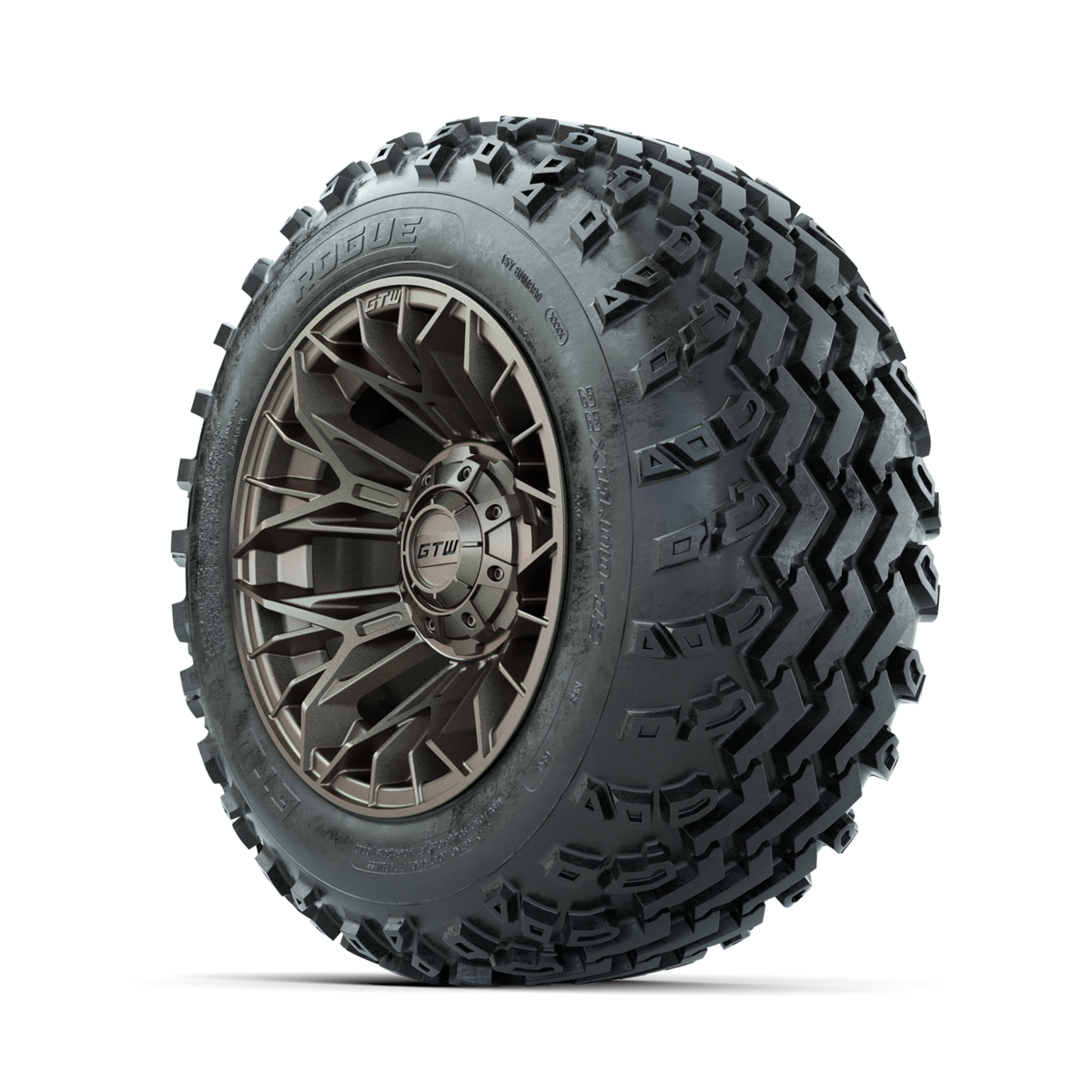 GTW Stellar Matte Bronze 12" Wheels with 22x11.00-12 Rogue All Terrain Tires Full Set