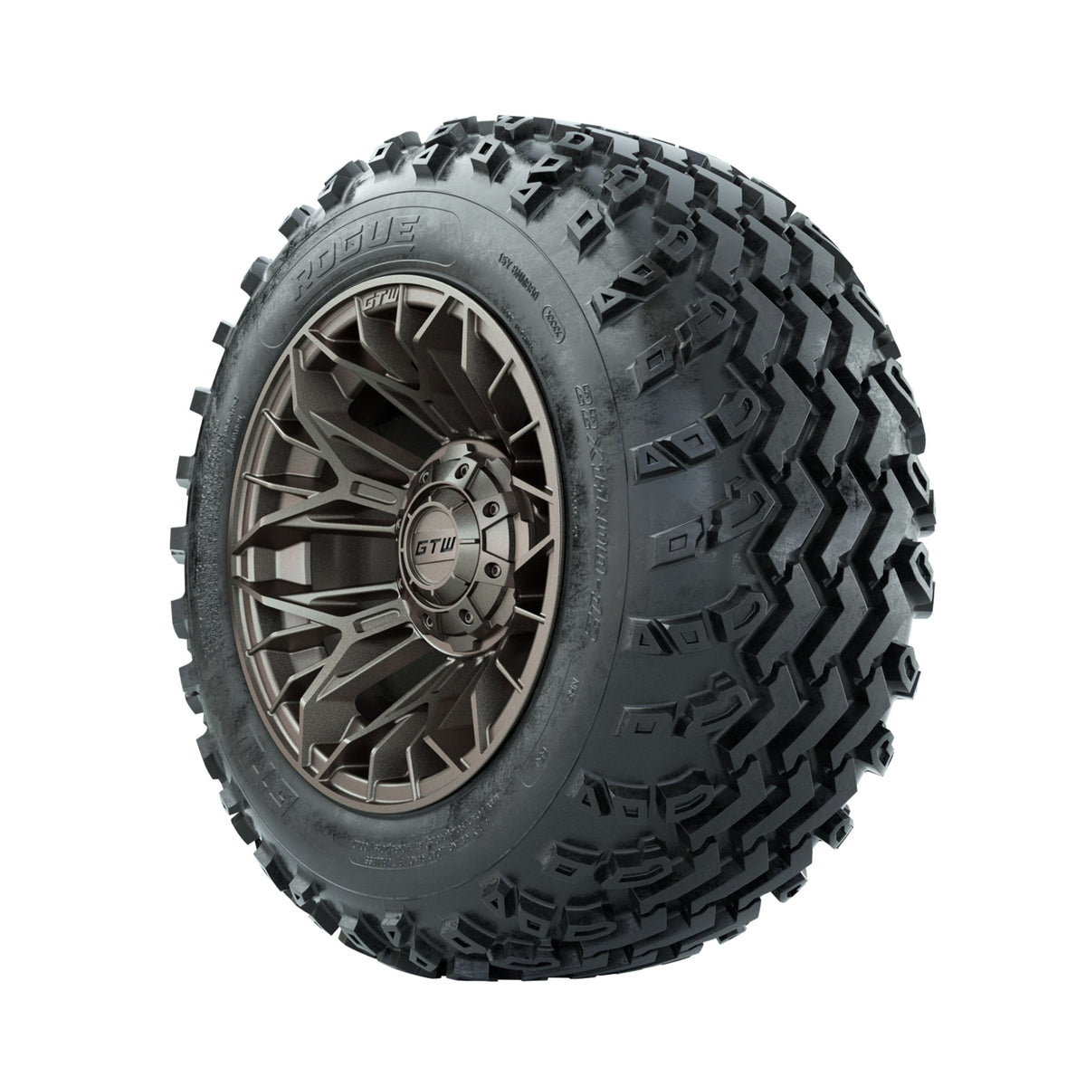 GTW Stellar Matte Bronze 12" Wheels with 22x11.00-12 Rogue All Terrain Tires Full Set