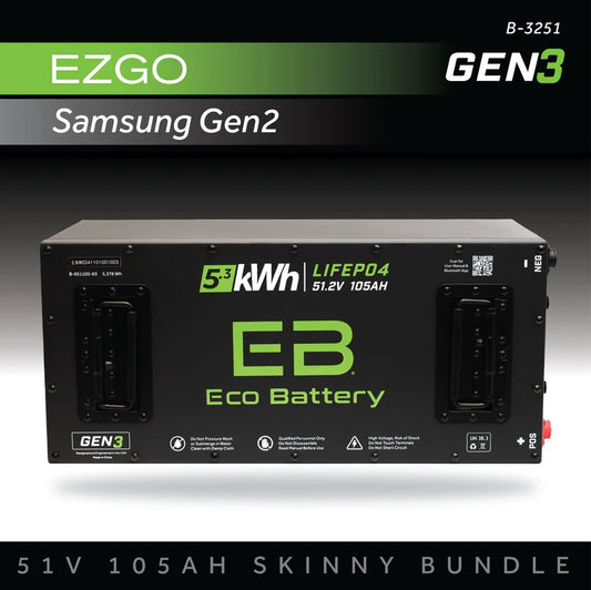 EZGO RXV Samsung Gen2 Lithium Replacement – Eco Battery 51V 105Ah | Lifetime Warranty