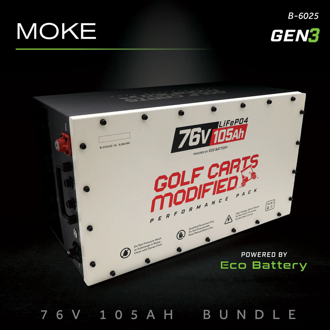 MOKE America 76V Lithium Battery – Eco Battery 76V 105Ah LiFePO4 Gen3 | Lifetime Warranty