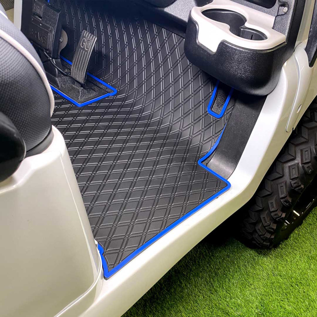 Club Car Precedent Floor Mat - Xtreme Full Coverage | Black/Blue Onward Tempo Villager