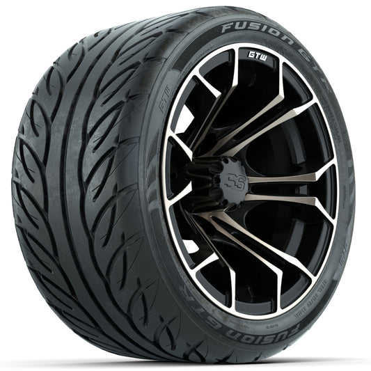 Set of (4) 12" GTW Spyder Wheels with 215/40-R12 Fusion GTR Street Tires