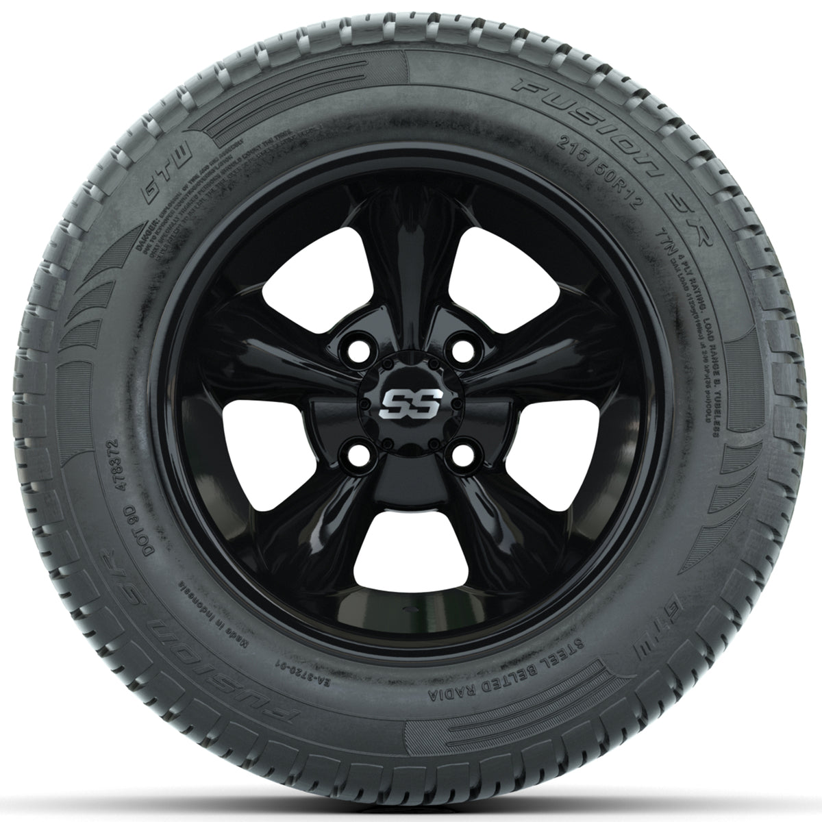 Set of (4) 12" GTW Godfather Wheels with 215/50-R12 Fusion S/R Street Tires