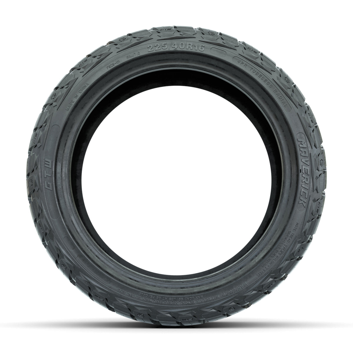 GTW® Maverick 225/40-R16 Steel Belted Radial Street Golf Cart Tire - Single