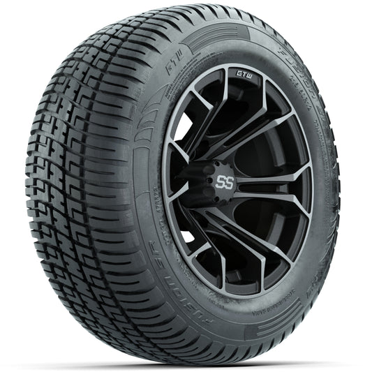 Set of (4) 12" GTW Spyder Wheels with 215/50-R12 Fusion S/R Street Tires