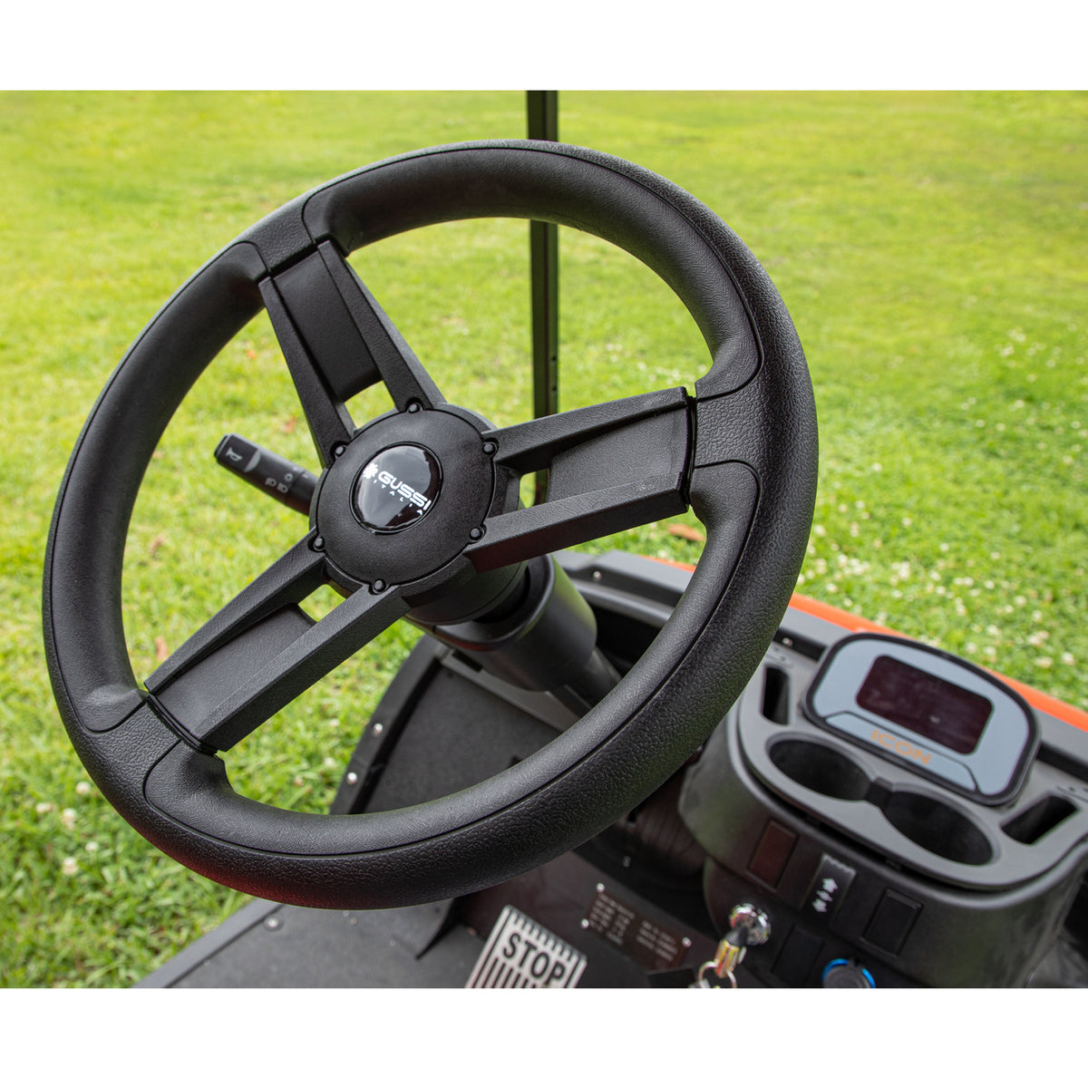 Gussi Italia® Giazza Black Steering Wheel | Fits All ICON & Advanced EV Golf Carts