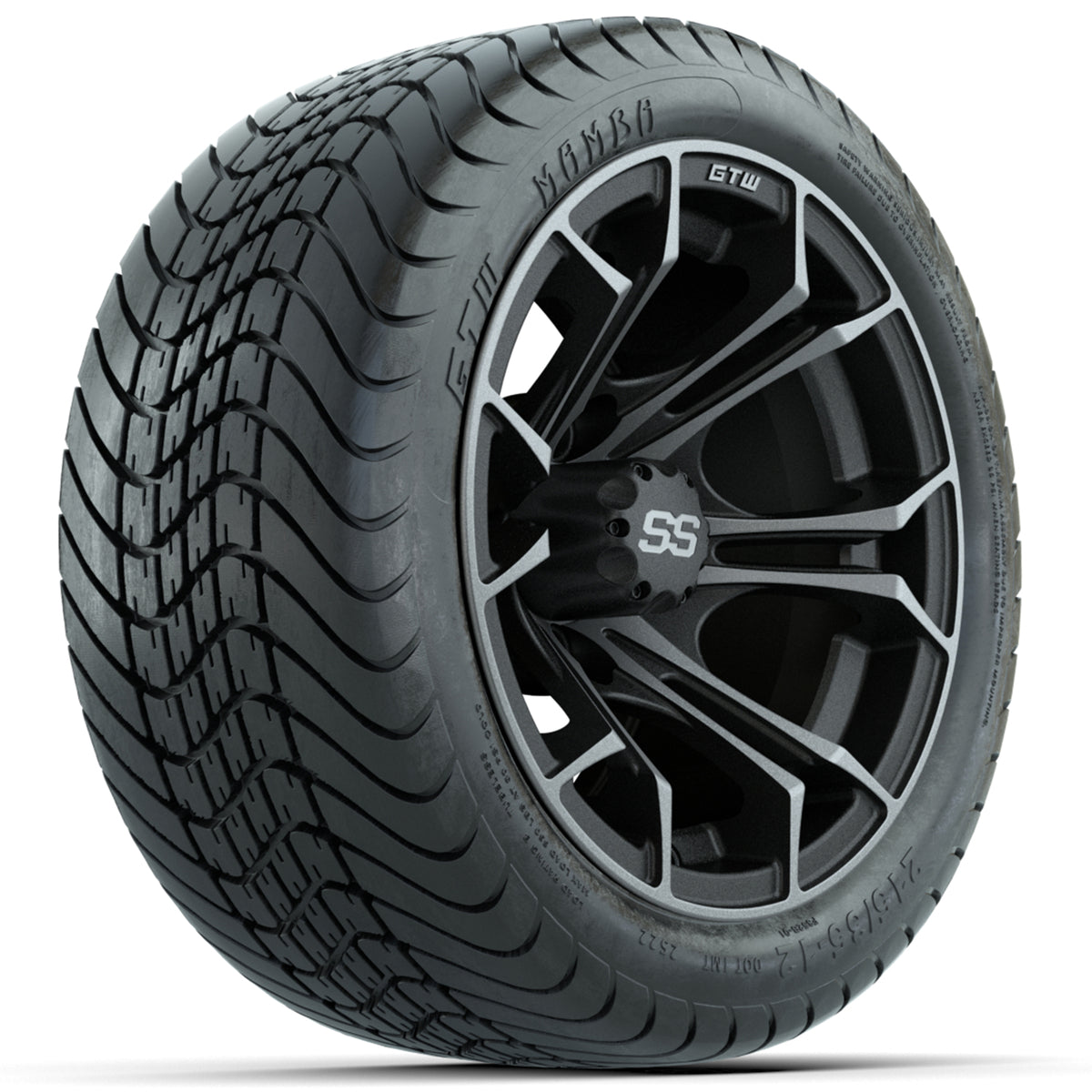 Set of (4) 12" GTW Spyder Wheels with 215/35-12 GTW Mamba Street Tires