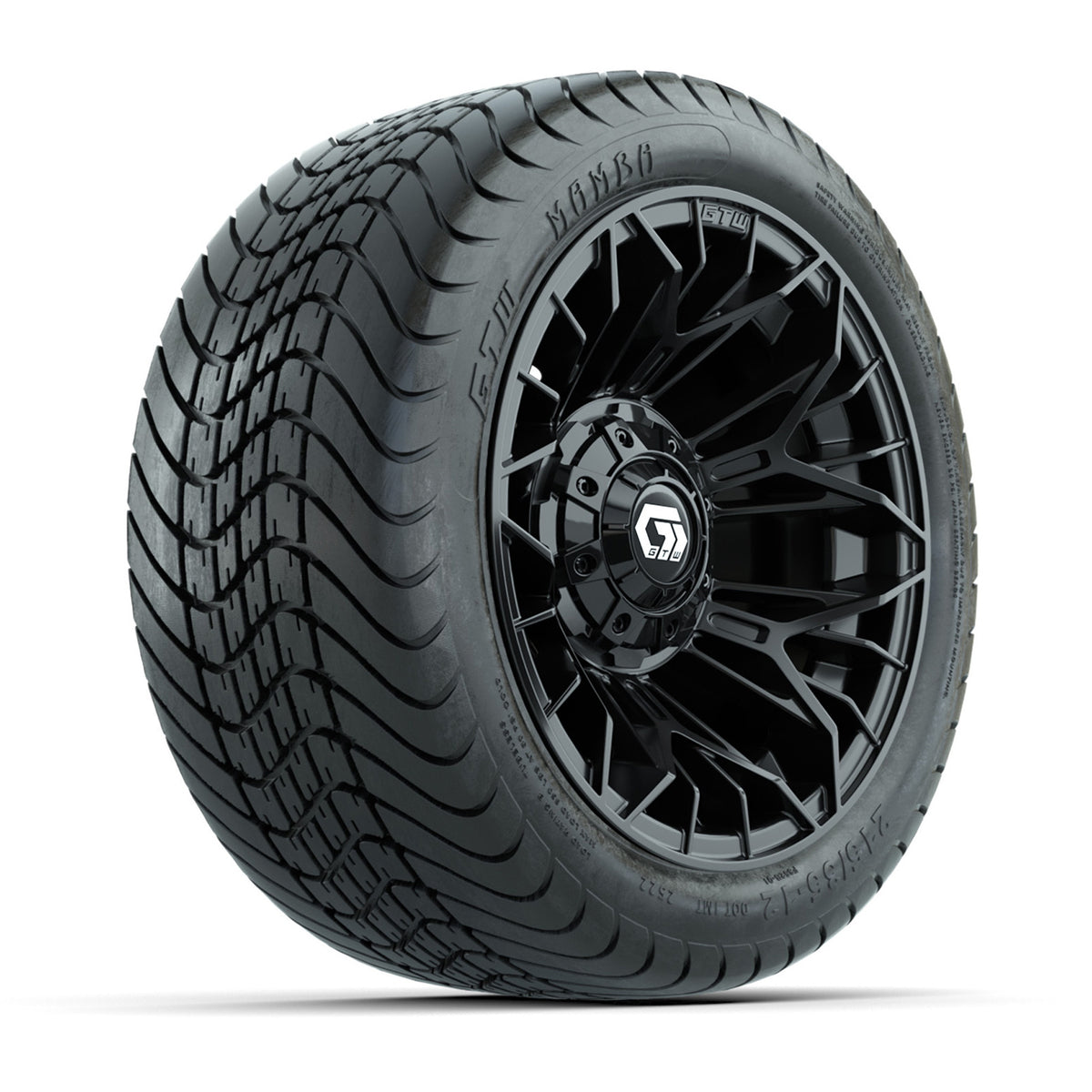 Set of (4) 12" GTW® Stellar Black Wheels with 215/35-12 Mamba Street Tires