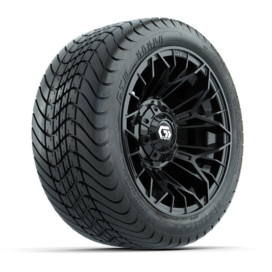 Set of (4) 12" GTW® Stellar Black Wheels with 215/35-12 Mamba Street Tires