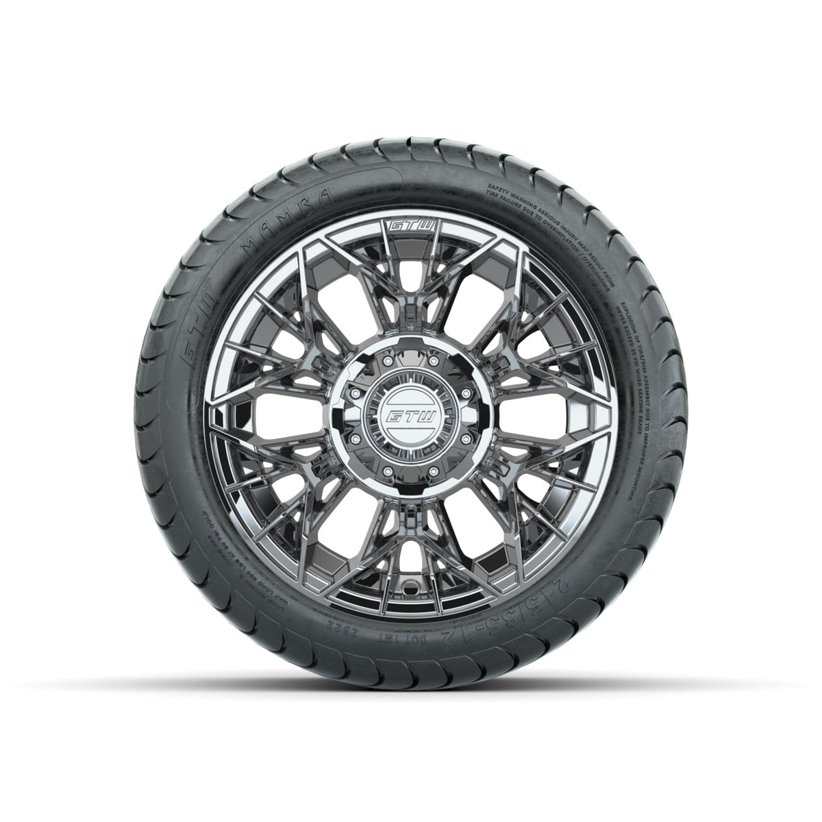 Set of (4) 12" GTW® Stellar Chrome Wheels with 215/35-12 Mamba Street Tires