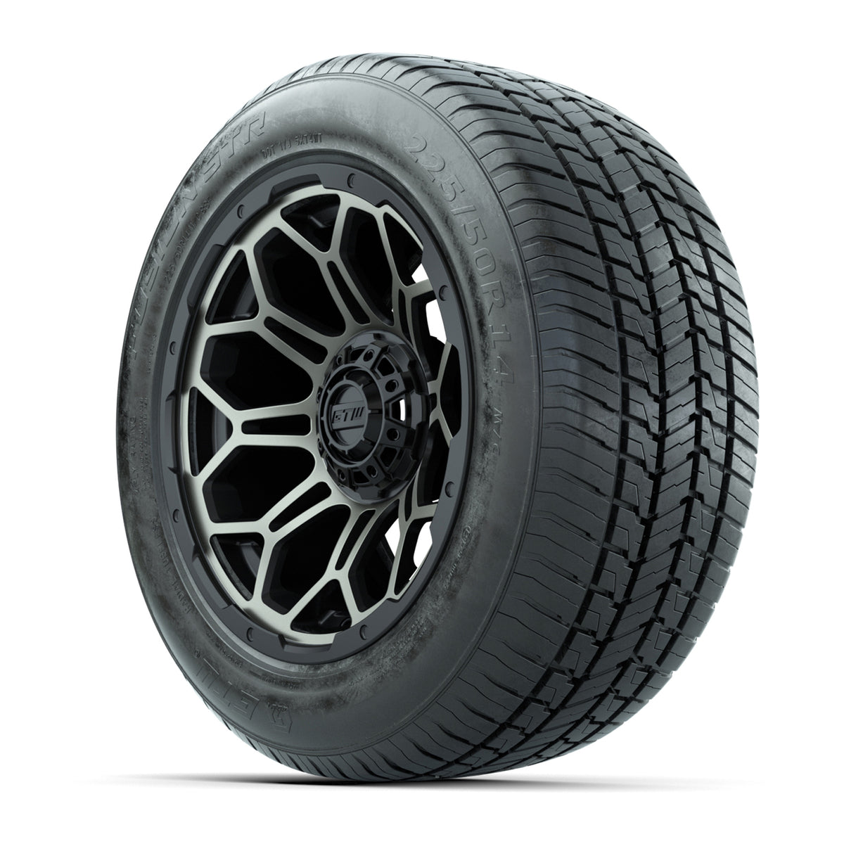 GTW® Bravo Matte Bronze 14" Wheels with 225/50-R14 Fusion STR DOT Approved Street Tires - Full Set