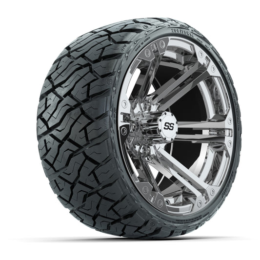 GTW Specter Chrome 14 in Wheels with 205/35-R14 Maverick Low-Profile All-Terrain Tires – Full Set