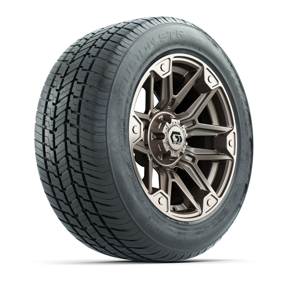 GTW® Graffiti Satin Bronze 14" Wheels with 225/50-R14 Fusion STR DOT Approved Street Tires - Full Set