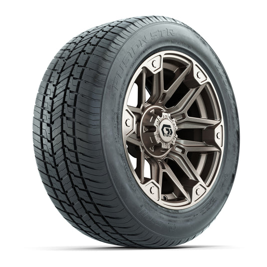 GTW® Graffiti Satin Bronze 14" Wheels with 225/50-R14 Fusion STR DOT Approved Street Tires - Full Set