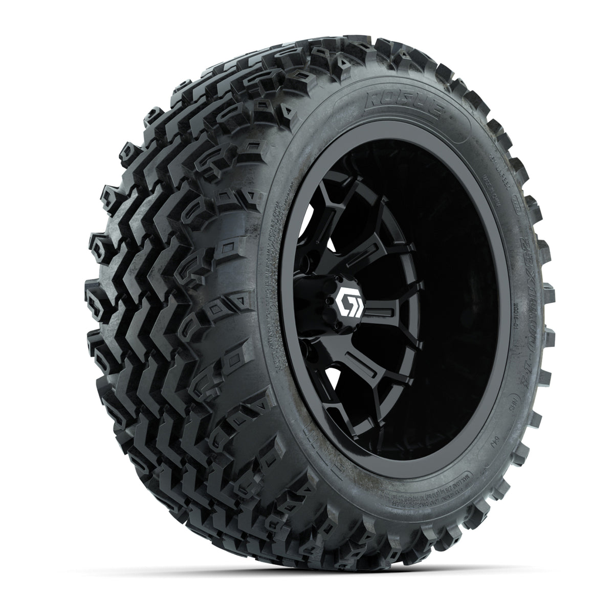 GTW® Assault Gloss Black 14" Wheels with 23X10-R14 Rogue All-Terrain Tires - Full Set