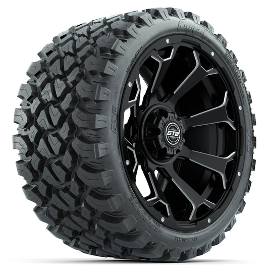 GTW Raven Matte Black 15" Wheels with 23x10-R15 Nomad All-Terrain Tires - Set of 4