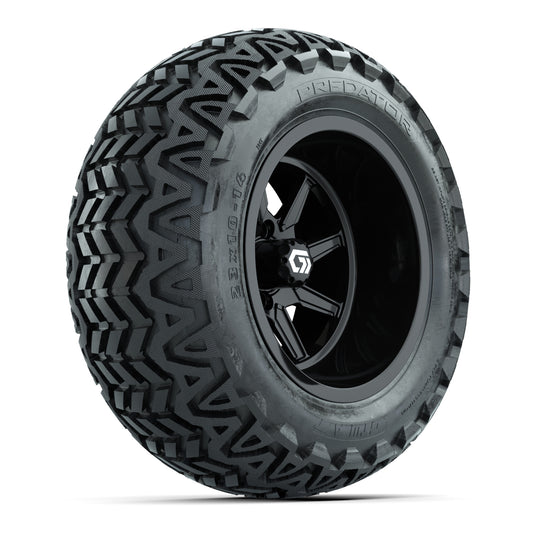 GTW Reaper Gloss Black 14" Golf Cart Wheels & 23X10-14 Predator A/T Tires – Set of 4