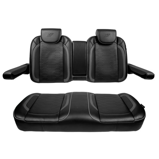 MadJax Black Commander Front Seat Cushions | EZGO RXV, L4, S4 & Valor Golf Carts