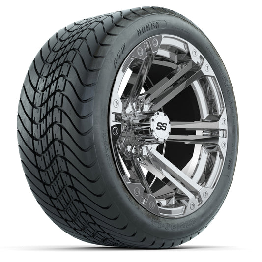 Set of (4) 14" GTW Chrome Specter Wheels with 225/30-14 Mamba Street Tires